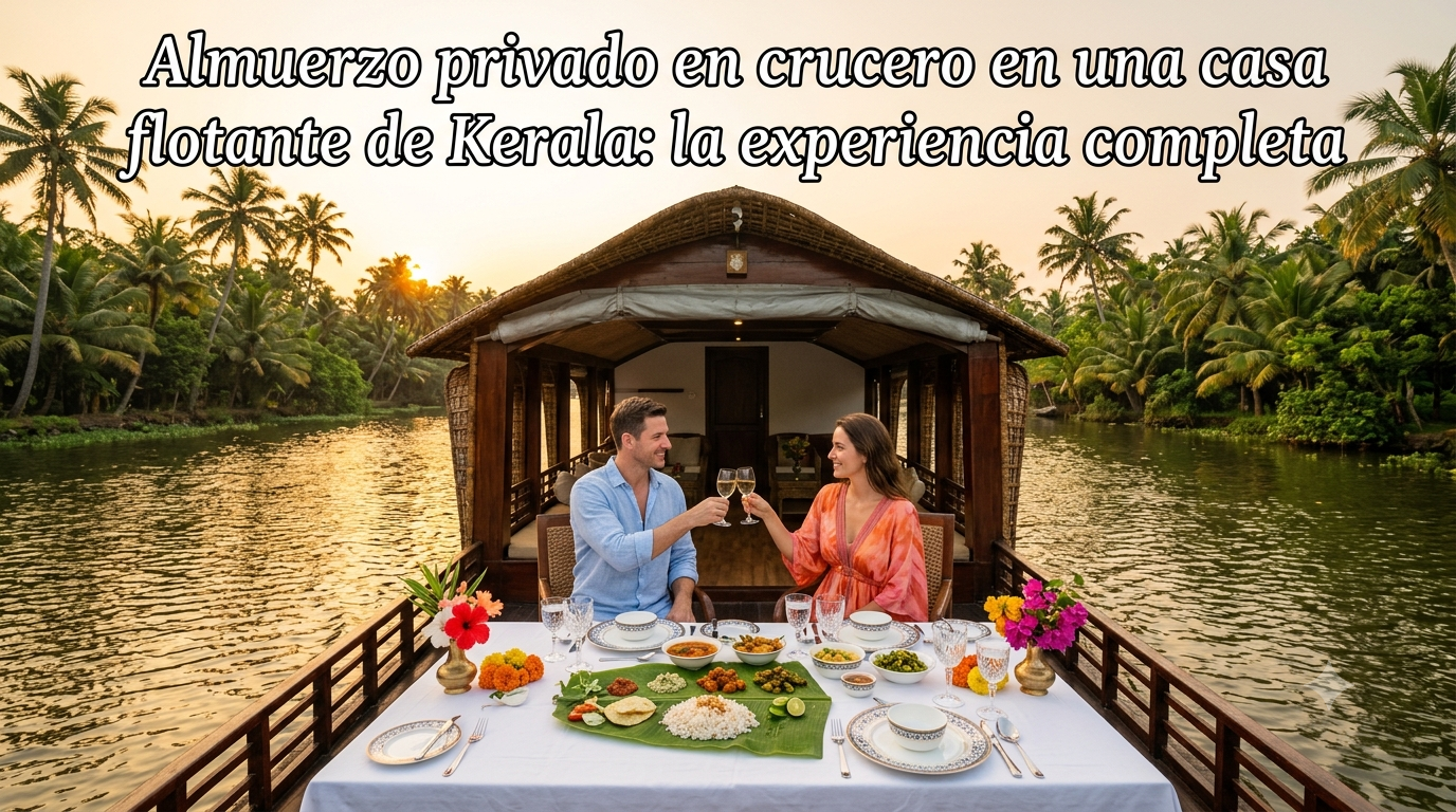 almuerzo privado crucero casa flotante kerala