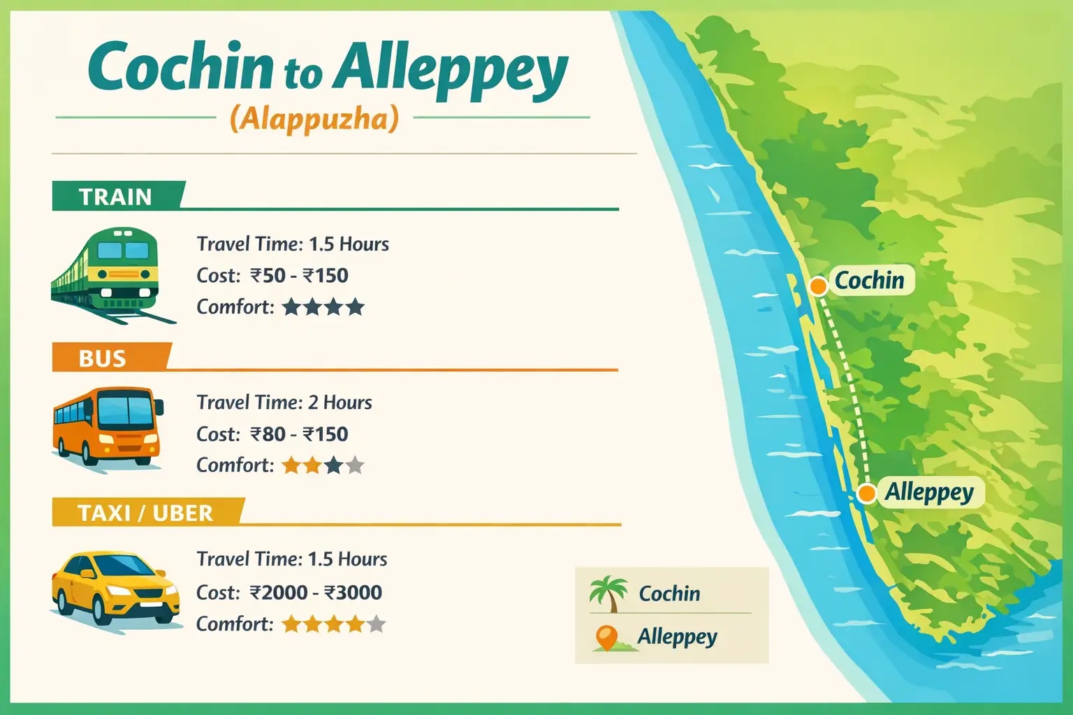 Cómo ir de Cochin a Alleppey