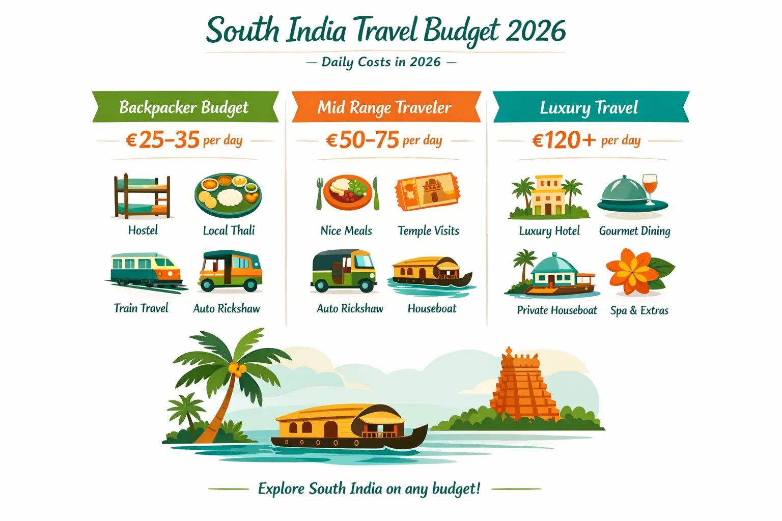 Presupuesto de viaje para el sur de la India